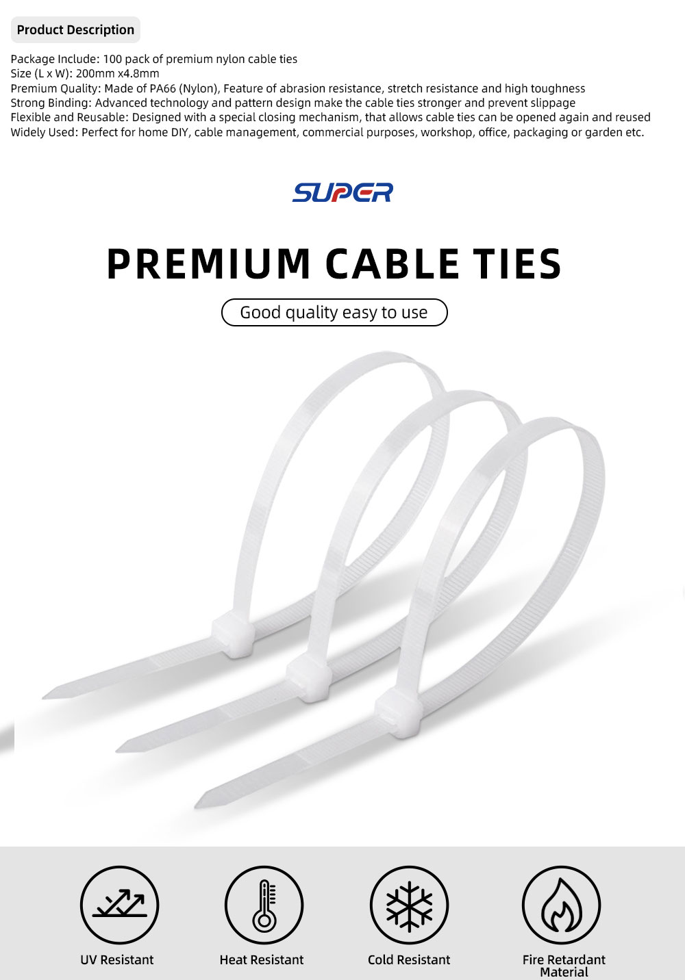 nylon cable ties bulk