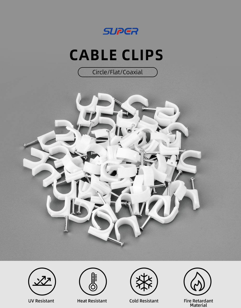 steel nail cable clips