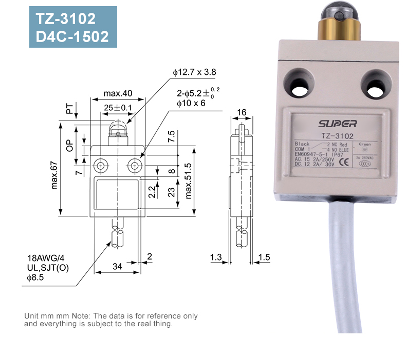 D4C series water proof travel switch