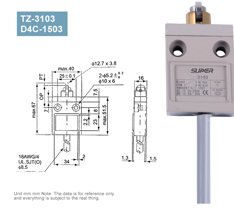 D4C series water proof travel switch