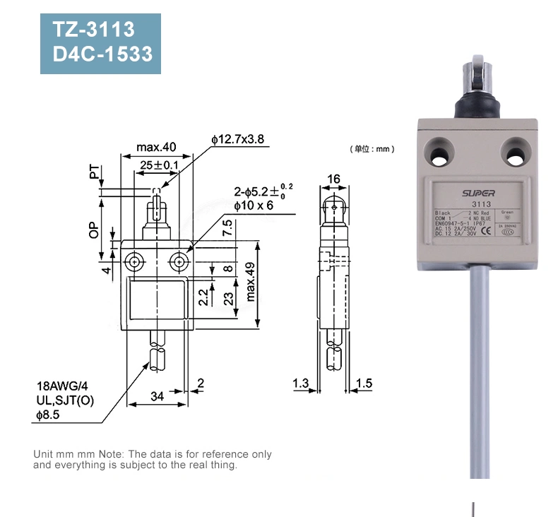 D4C series water proof travel switch