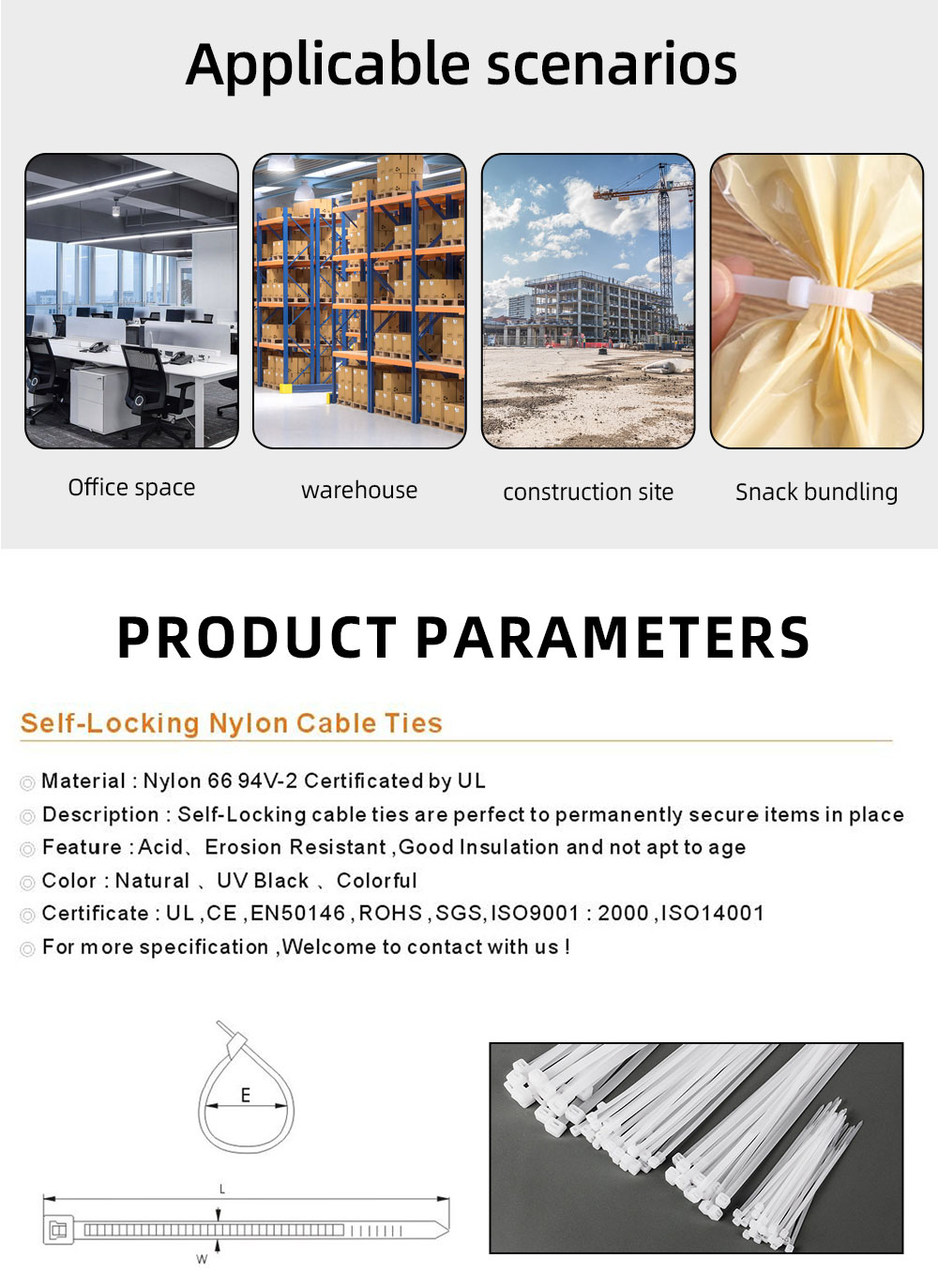 nylon cable ties bulk