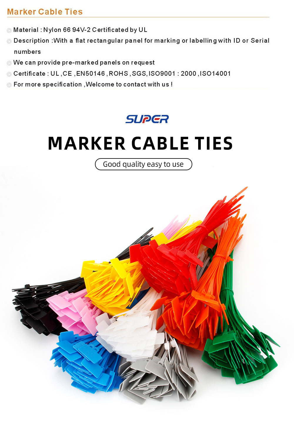 Tagged cable ties