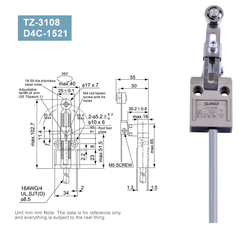 D4C series water proof travel switch