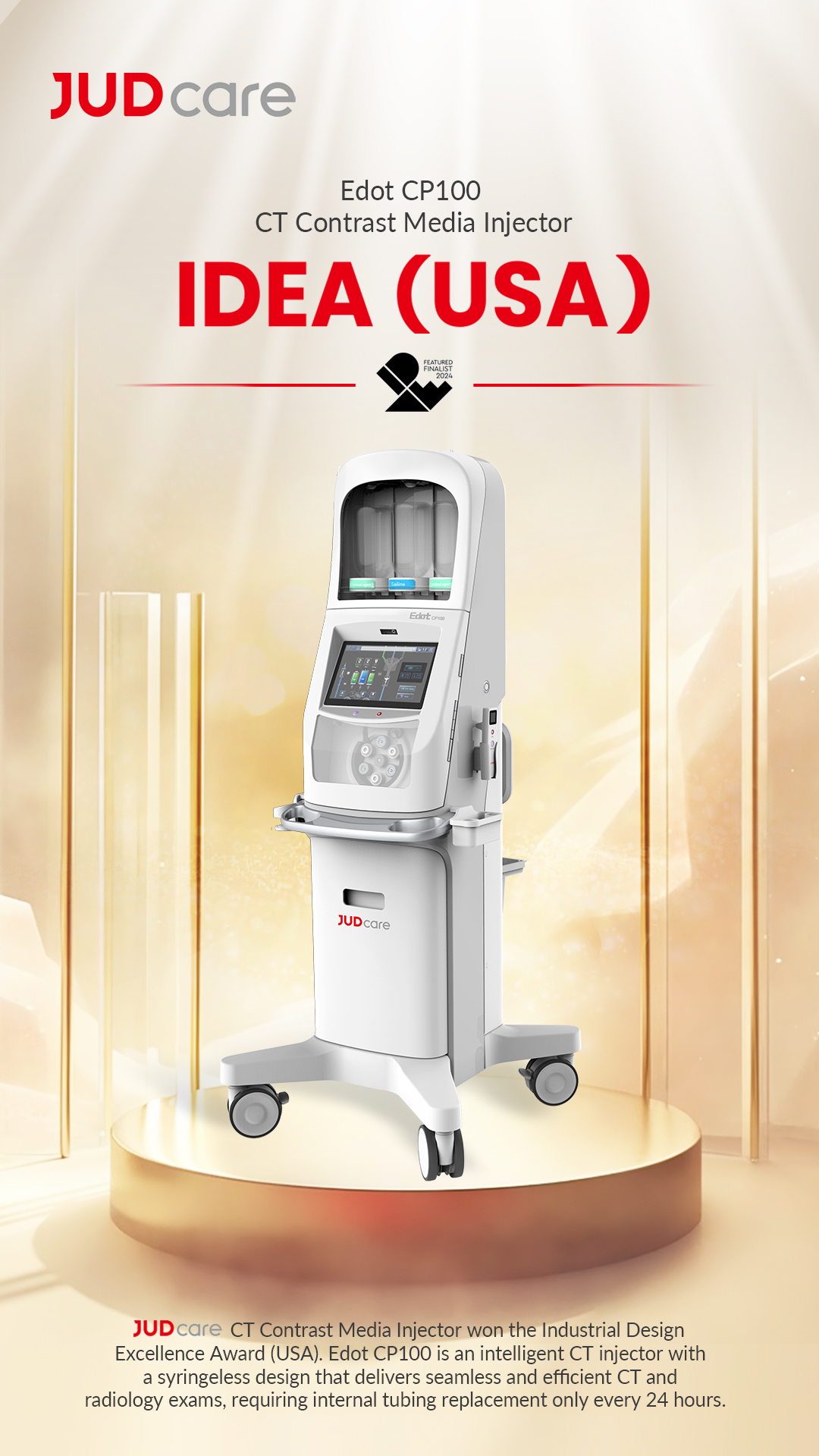 Syringeless CT injector with intelligent temperature control