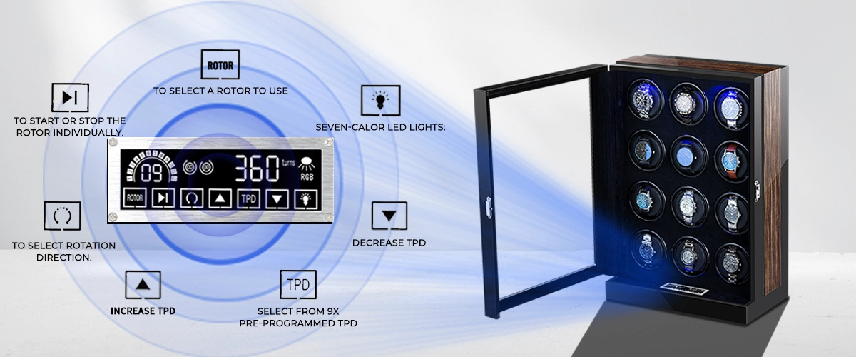 Lcd Screen Touch Automatic Watch Winder