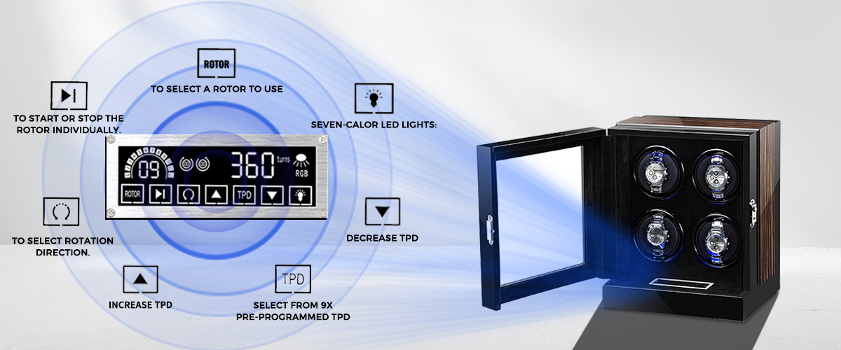 Lcd Screen Touch Automatic Watch Winder