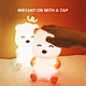 2025 Hot Sale Rechargeable Light-up Silicone Bear Night Light Eye Protection Bedside Gift
Rechargeable Cute Silicone Bear Night Light with 3 Levels of Brightness for Bedroom
Hot Sale Bear Shape Rechargeable Touch Lamp Silicone Night Light for Bedroom Deco