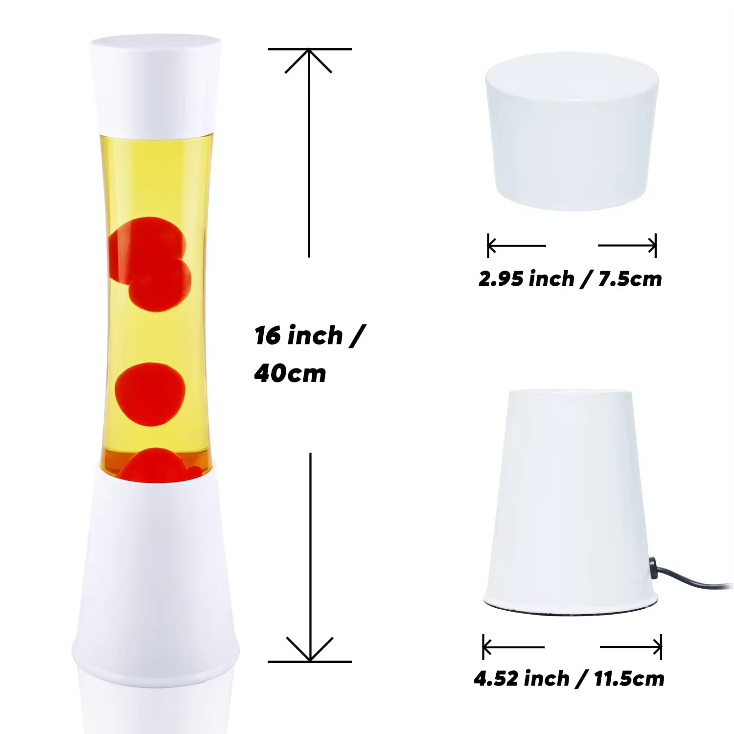 Lava lamp adding retro charm to a bedroom desk