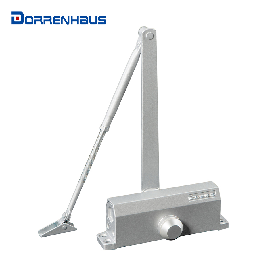 敦豪斯(DORRENHAUS) D605 CCC认证防火防漏油铝制自动门闭门器,适用于80-120公斤、1200毫米宽的门。