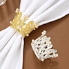 Outdoor Wedding Decoration Napkins Ring Silver and Gold Pearl Diamond Crown Metal Napkin Ring