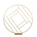 QT05530 Gold Circular Arch Geometric Wedding Metal Stand and Flowers for Wedding Party