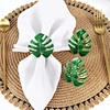 Green Simulation Turtle Back Leaf Napkin Ring Metal Plated  Napkin Rings for Wedding