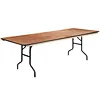 ZY00100 Wood Natural Folding Solid Dining Wedding Hotel Wholesale Banquet 6FT Tables