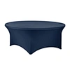 Plain Style Navy Blue Spandex All inclusive Customized Simple Round Table Cover