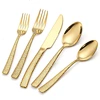 Gold Stainless Steel Cutlery Set with Square Handle for Wedding