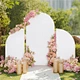 QT06050  3Pcs/set Gold Circular Arch Wedding Metal Stand and Flowers Metal Wedding Gate Decor