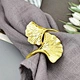 Wedding Accessories Decoration Gold Simple Gingko Napkin Ring for Wedding Events