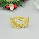 Simple Wedding Decor Gold Swan Napkin Ring with Diamond for Wedding Hotel