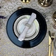 13-Inch Black Wedding Charger Plates Plastic round Dish for Party Dinner Decoration and Food Serving