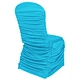 Factory Good Sale Turquoise Ruffled Polyester Chair Cover for Wedding Banquet