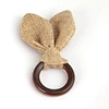 Sanitary Napkin Ring Hand-Woven  Rabbit Ear Wooden Napkin Ring for Hotel Wedding