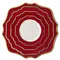 European 4pc Set Red Sunflowers Ceramic Plate with Gold Grim for Wedding