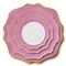 High Hard Porcelain Dinner Sets of Pink Ceramic Plates with Gold Rim and China Ware