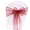 BS00012 Wholesale Organza Burgundy Romantic Polyester Wedding Hotel Banquet Decoration Chair Sashes