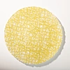 Events decoration 33cm Wedding Glass Charger plates with Gold Thread on White