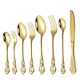 QT04790 European Court Silver and Gold Stainless Steel Cutlery Set with Relief for Wedding