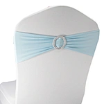 BS00136 Wholesale Cheaper Good Quality Polyester Baby Blue Chair Sashes Decoration Wedding Party