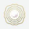 Popular Floral Ceramic Plate Elegant and Charming White Princess Tableware with Irregular Colors