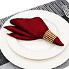BS00093 Hot Sale Fancy Romantic Wine Red Satin Polyester Napkin Wedding Decoration Party Birthday