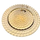 New Style Fish-Scaled Food Salad Serving Gold Plastic Charger Plates