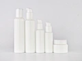 Opal White Glass Slanted Shoulder Bottle Press Pump Lotion Essence Bottle Packed Travel Empty Bottle