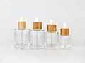 50ml Toner Mist Spray Cylinder Glass Bottle with Bamboo Lid Dropper product Frost Skin Care Cream Personal Care