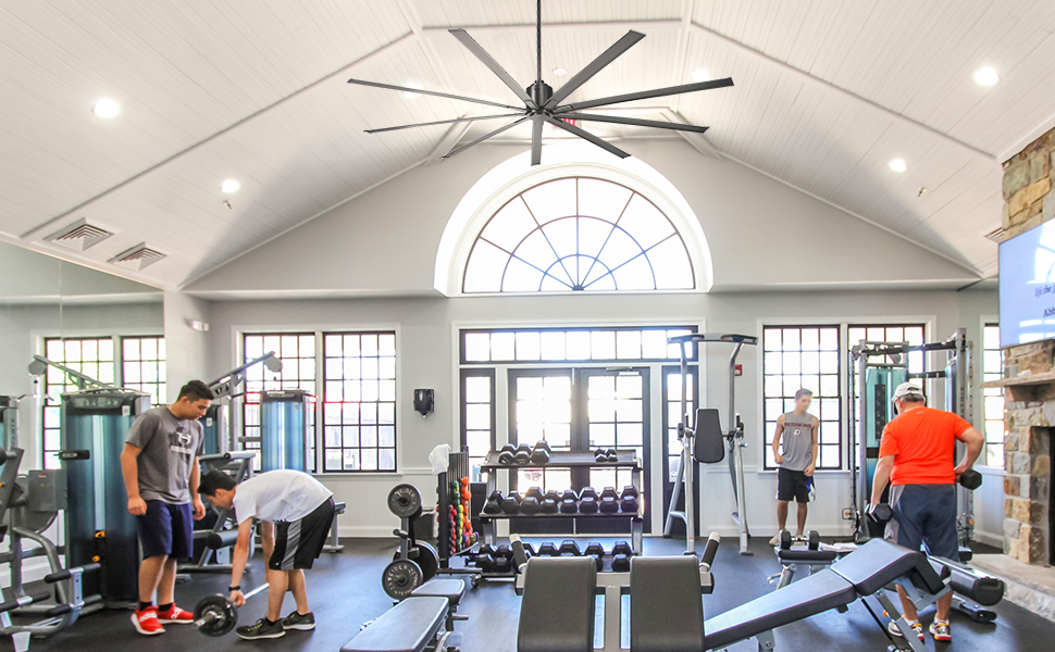 Industrial ceiling fans for gyms