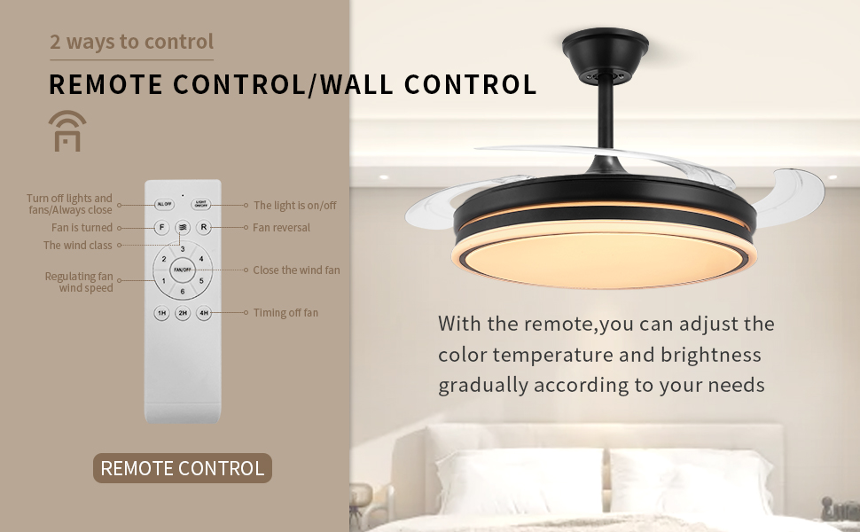modern 3 blade ceiling fan with light