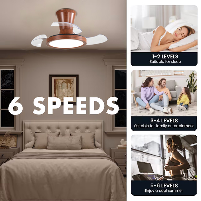 Invisible Ceiling Fans,6 Adjustable Wind Speeds for Ultimate Comfort,retractable blade ceiling fan