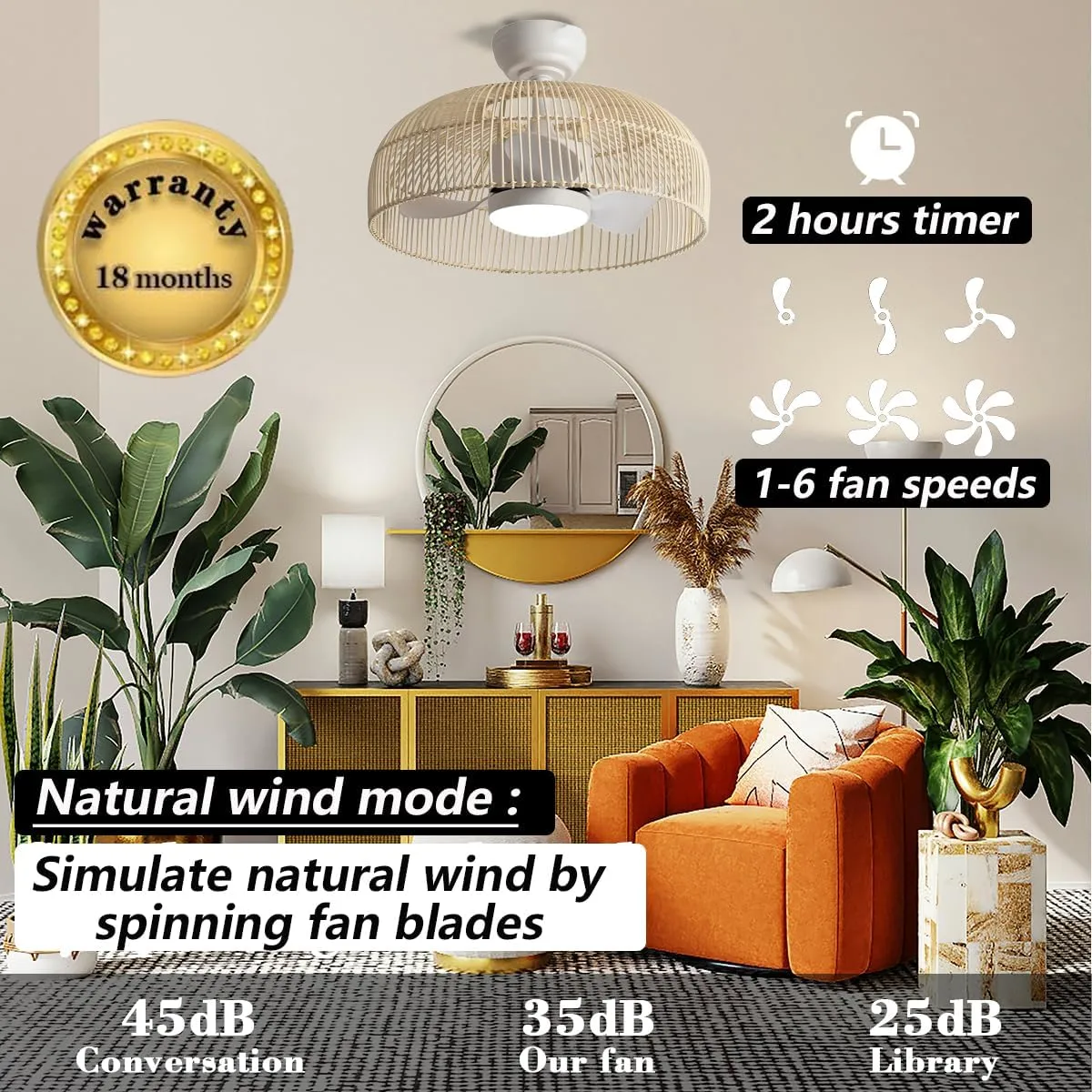 bamboo ceiling fan