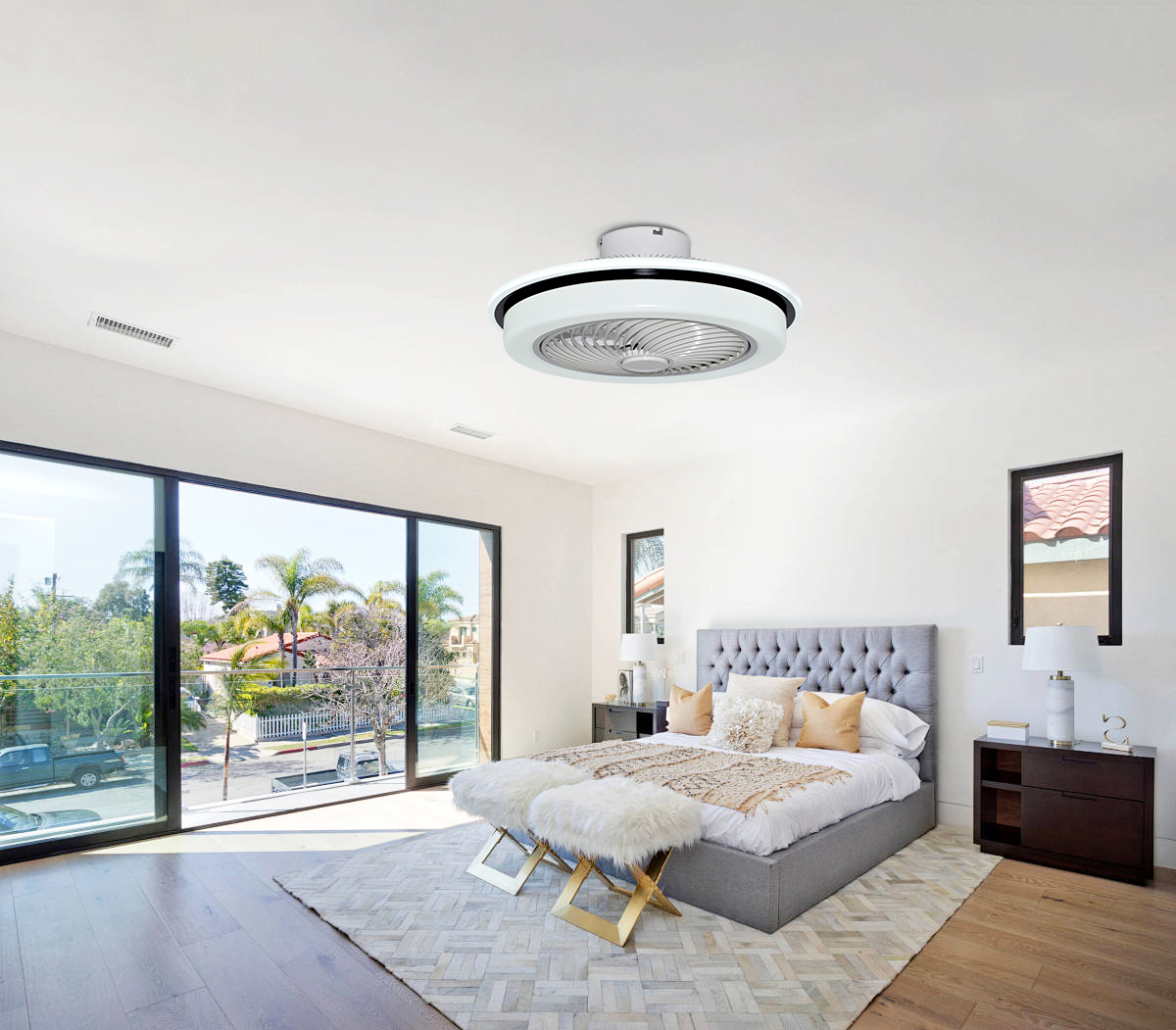 enclosed ceiling fans with lights