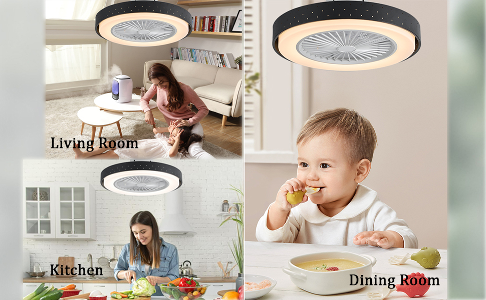 Bedroom-kitchen-livingroom-dining room fan with remote control
