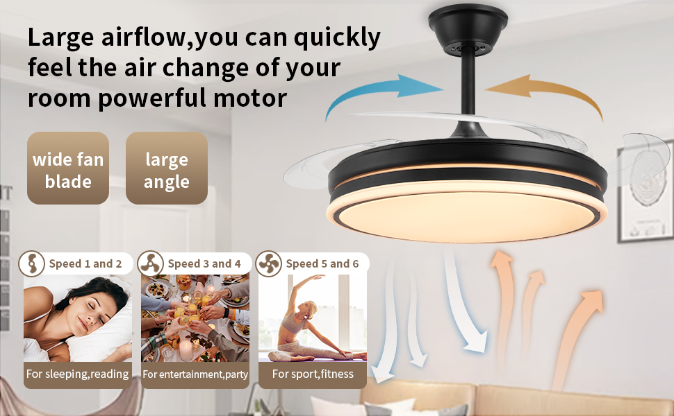 modern 3 blade ceiling fan with light