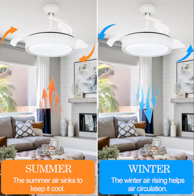 retractable ceiling fans with led lights