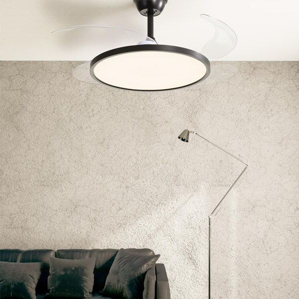 retractable blade ceiling fan with light-2