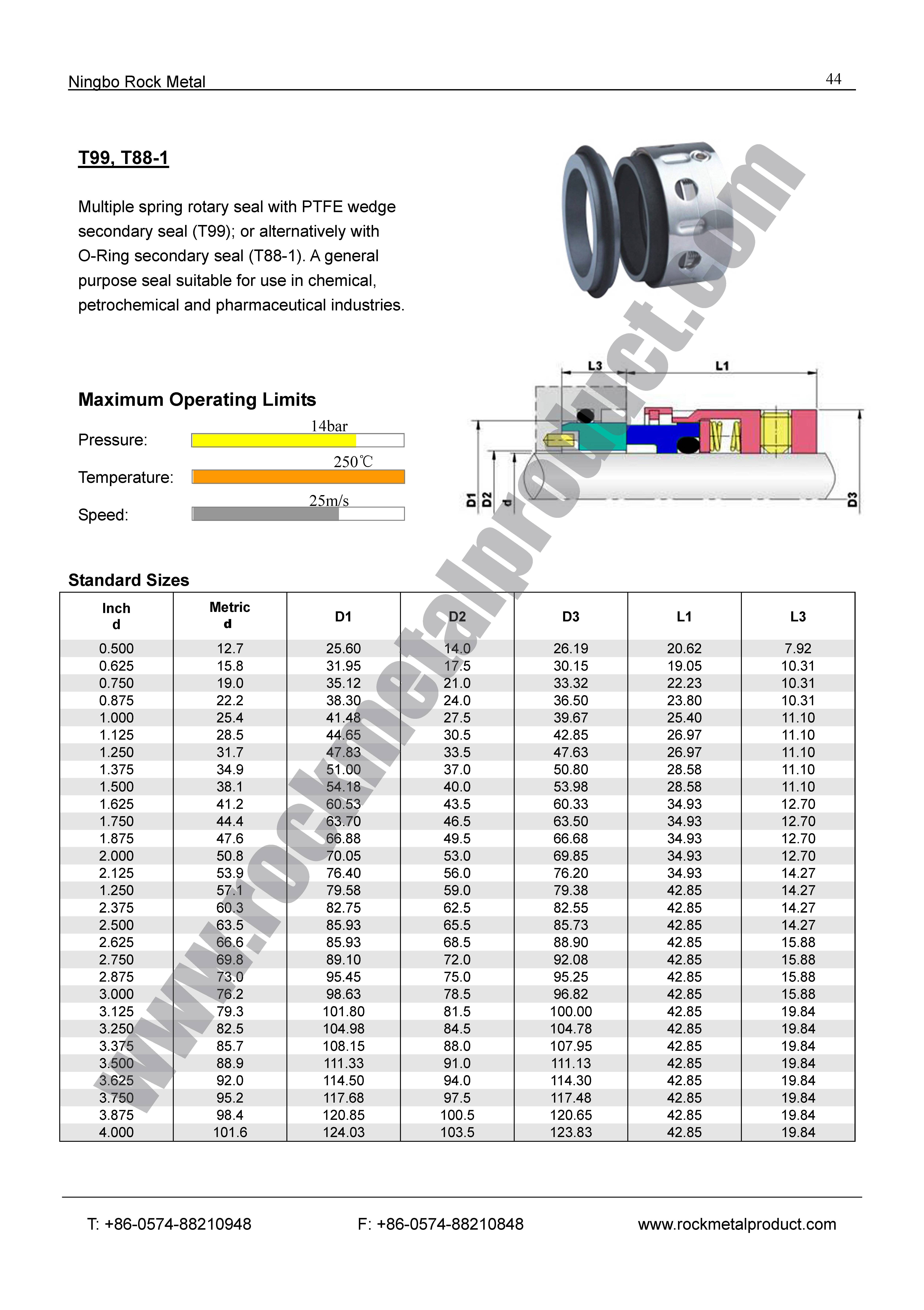 T99 T88-1 Mechanical Seal,pump seal,Burgmann seals