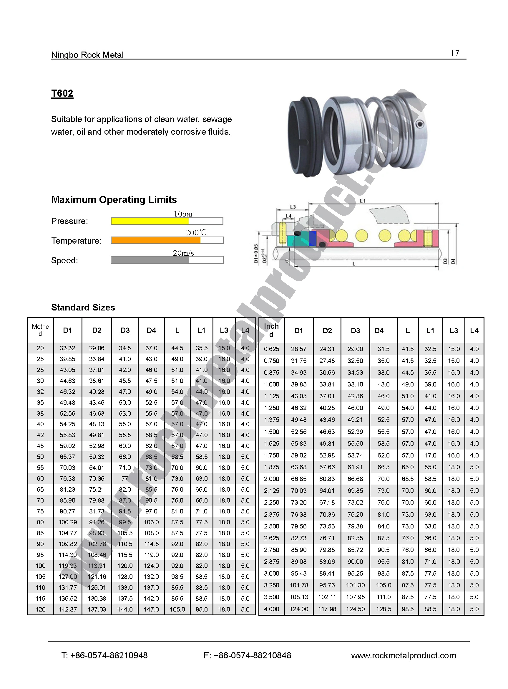 T602 Mechanical Seal,marine seal,Mechanical seal manufacturer