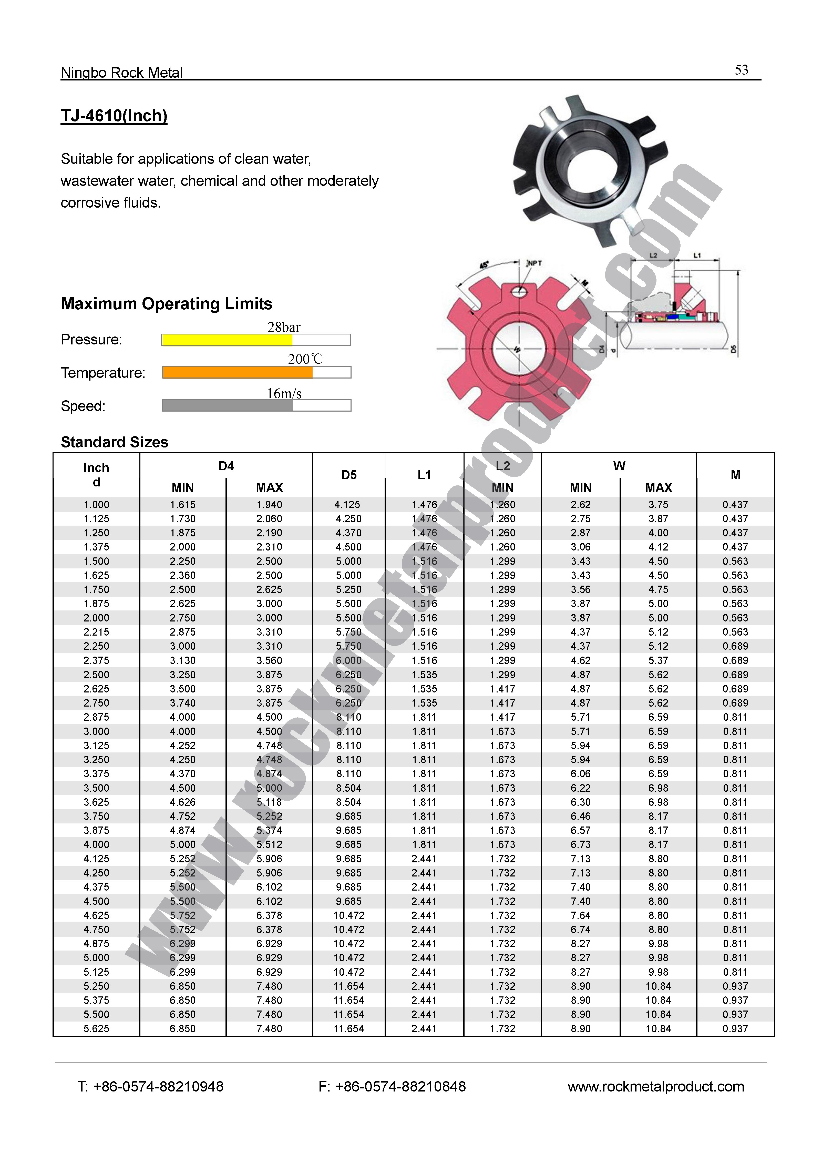 TJ4610 Cartridge Seal,john crane seal,Mechanical seal manufacturer