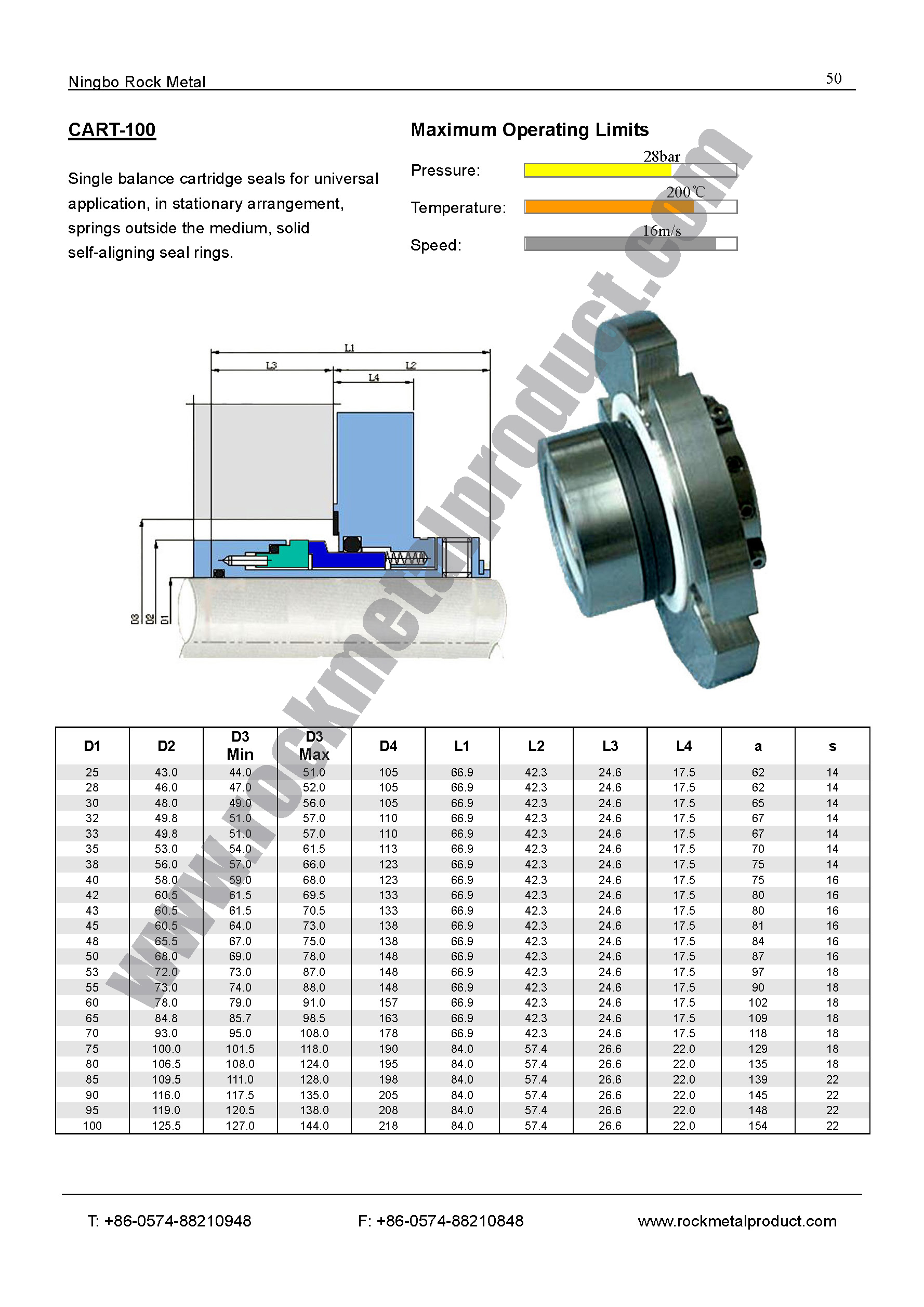 eagleburgmann mechanical seal, cartridge seal, cartex-sn